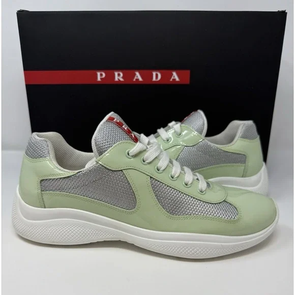 Prada Americas Cup Sneaker Dew/Silver Size 9 US 8 UK - Picture 1 of 11
